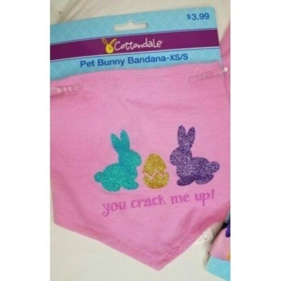 Other - XS/SM Cottondale Dog Bandana Easter Girls Pink You Crack Me Up
